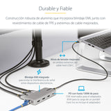 StarTech.com Adaptador Multipuertos USB-C para 3 Monitores - 4K 60Hz Doble + HDMI y DisplayPort 4K 30Hz - Hub USB de 3 Puertos - PD 100W - Docking Station de Viajes - Win/Chrome (117B-USBC-MULTIPORT)