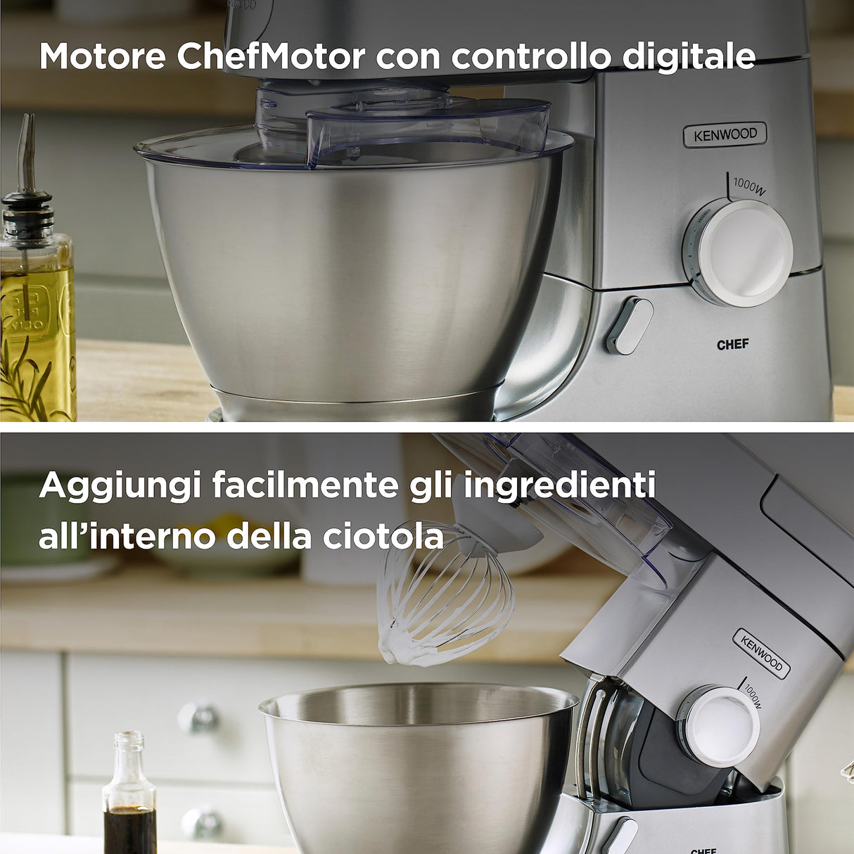 Kenwood KVC3100S - Máquina de cocina con movimiento planetario Base, licuadora y trituradora de carne plateado