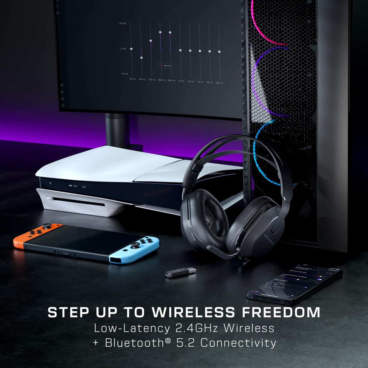 Turtle Beach Stealth 500 Negro Playstation Auriculares de Juego Inalámbricos con 40hr Batería y Bluetooth para PS5, PS4, PC y móvil