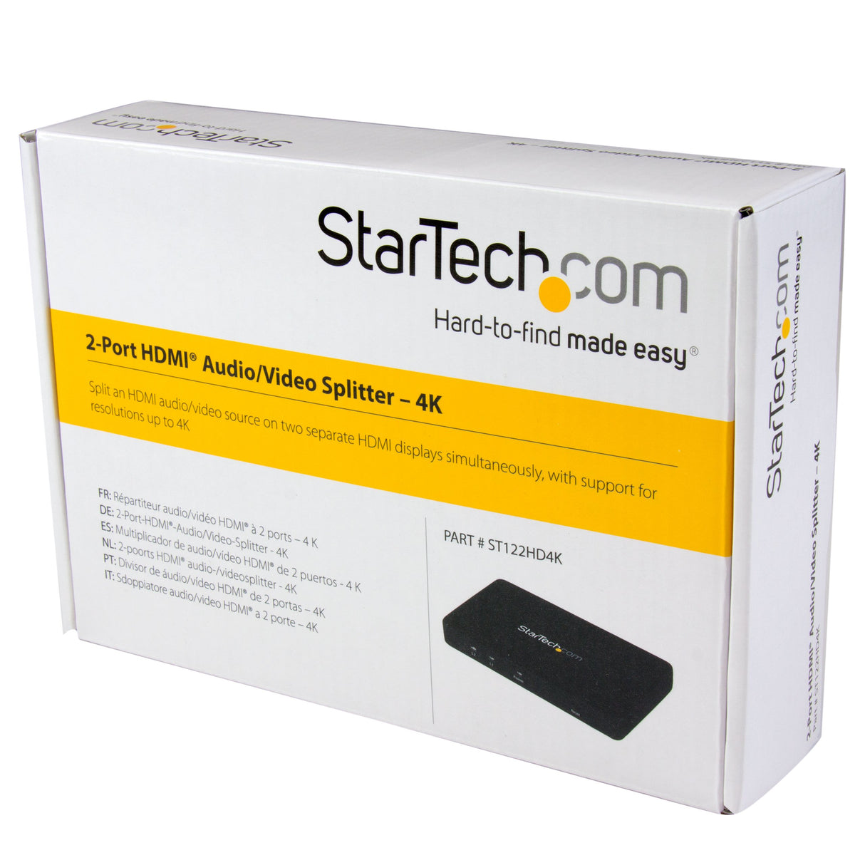 StarTech.com Divisor HDMI de 2 Puertos de Vídeo 4K - Splitter Multiplicador 1x2 HDMI de Aluminio Sólido - 4K @ 30 Hz