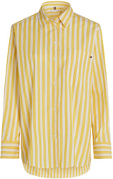 Tommy Hilfiger Camisa Mujer Poplin Easy Fit Oversized, Multicolor (STP Citronella), 38