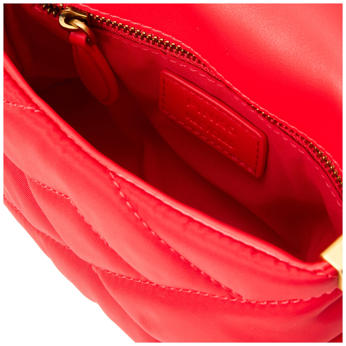 Pinko Love Click Puff Baby Recycled Nylon Puzzle Edredón, Bolsa para Mujer, R30b_Rojo-Block Color