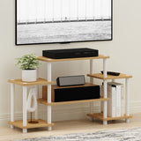 Furinno Turn-N-Tube No Tools Entertainment Center, Beech/White