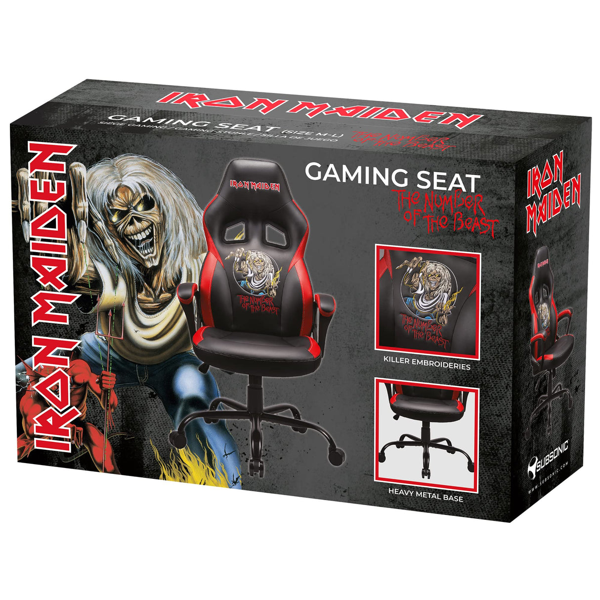 Subsonic Iron Maiden - Silla Gaming Original/Asiento de Oficina Tall L