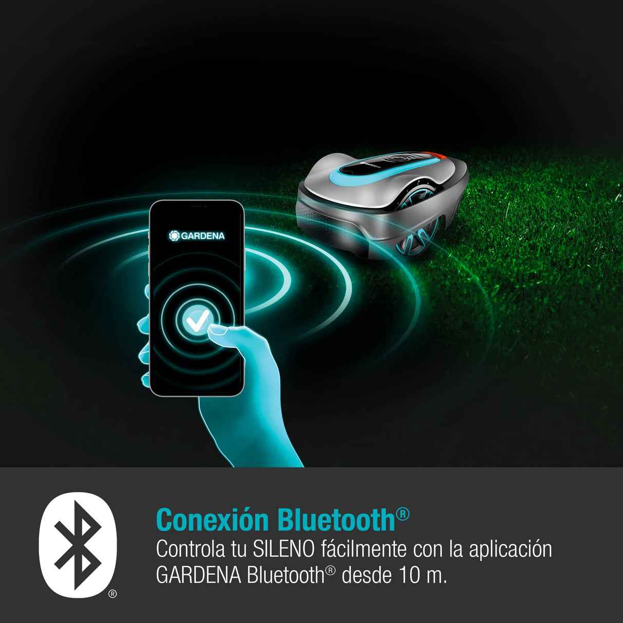 Gardena Robot Cortacésped, Negro Y Turquesa, hasta 500 m²