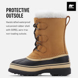Sorel Caribou WP, Botas para nieve impermeables, Unisex niños, Buff Youth, 39 EU