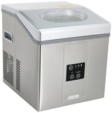 SARO EB 15 PRO Cubitera de acero inoxidable, 15 kg/24 h, 3 tamaños de hielo a elegir, tanque de agua de 2 l, depósito de 1,4 kg