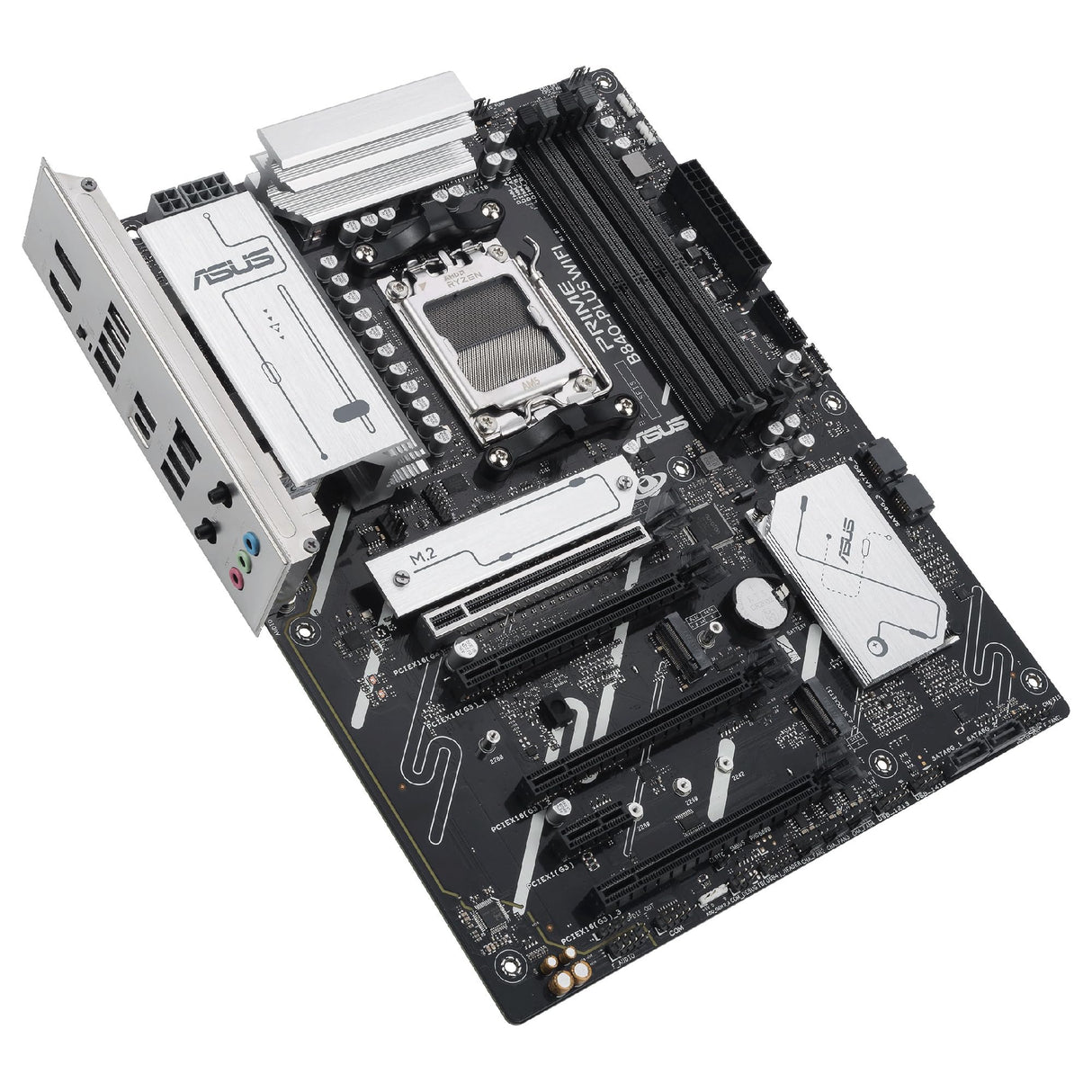 ASUS Prime B840-PLUS WiFi - Placa Base AMD ATX, DDR5, PCIe 4.0 Ready, Tres Ranuras M.2, Wi-Fi 6E, Realtek 2.5Gb Ethernet, DisplayPort, HDMI, USB 10Gbps Tipo-A y Tipo-C, BIOS Flashback, Aura Sync