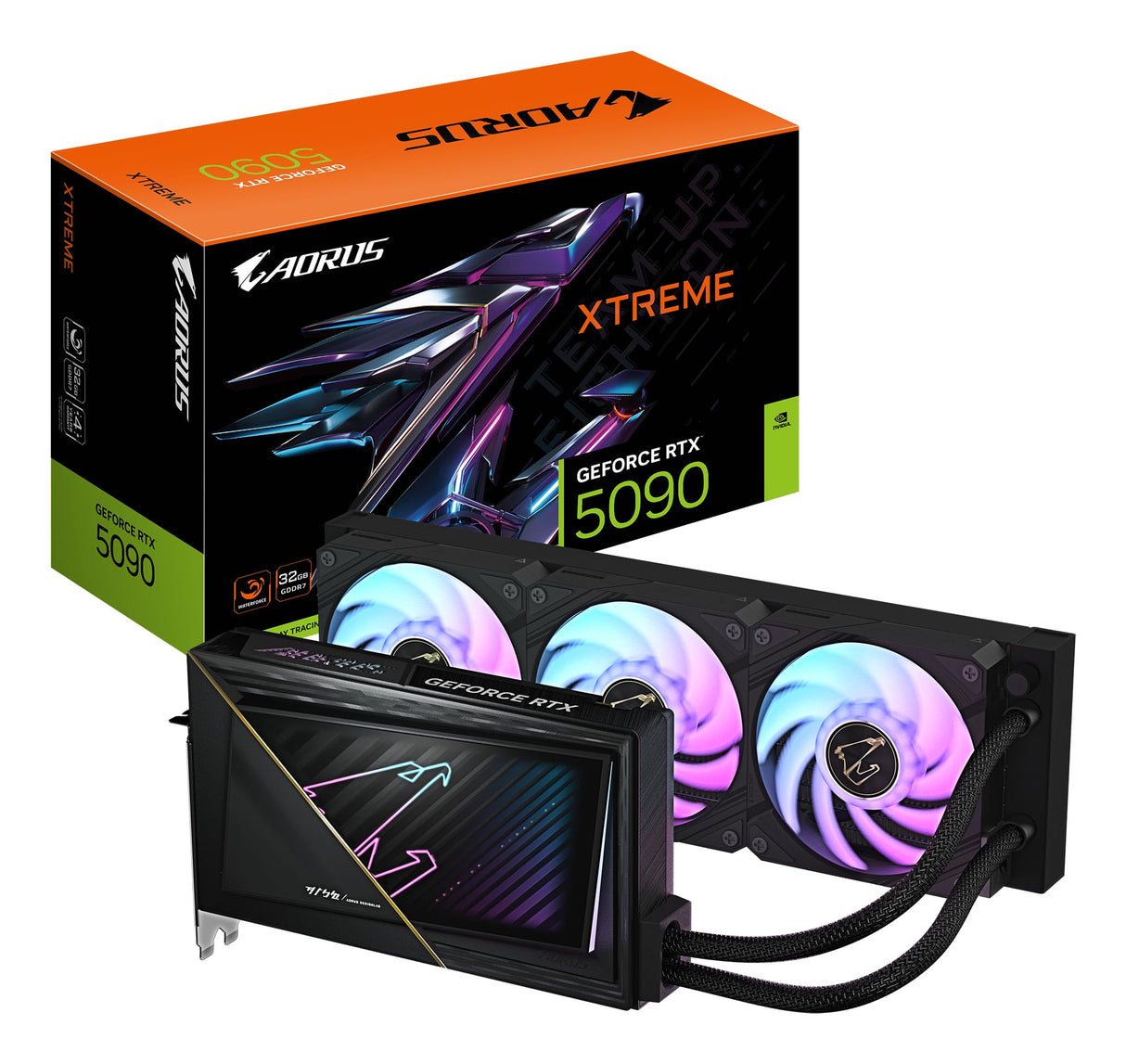 Gigabyte AORUS GeForce RTX 5090 Xtreme WATERFORCE 32G Tarjeta Gráfica - 32 GB GDDR7, 512 bits, PCI-E 5.0, 2655 MHz Frecuencia Base, 3 x DP 2.1a, 1 x HDMI 2.1b, NVIDIA DLSS 4, GV-N5090AORUSX W-32GD