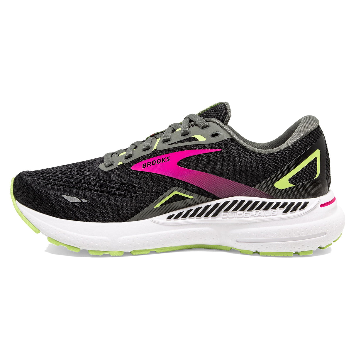 Brooks Adrenaline Gts 23, Sneaker Mujer, Negro Black Gunmetal Sharp Green 1d0, 35.5 EU