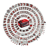 Einhell Amoladora angular con batería TE-AG 18/115 Li Kit Power X-Change (18 V, 115 mm diámetro de disco, 28 mm profundidad de corte, incl. disco, 4,0 Ah batería y cargador)