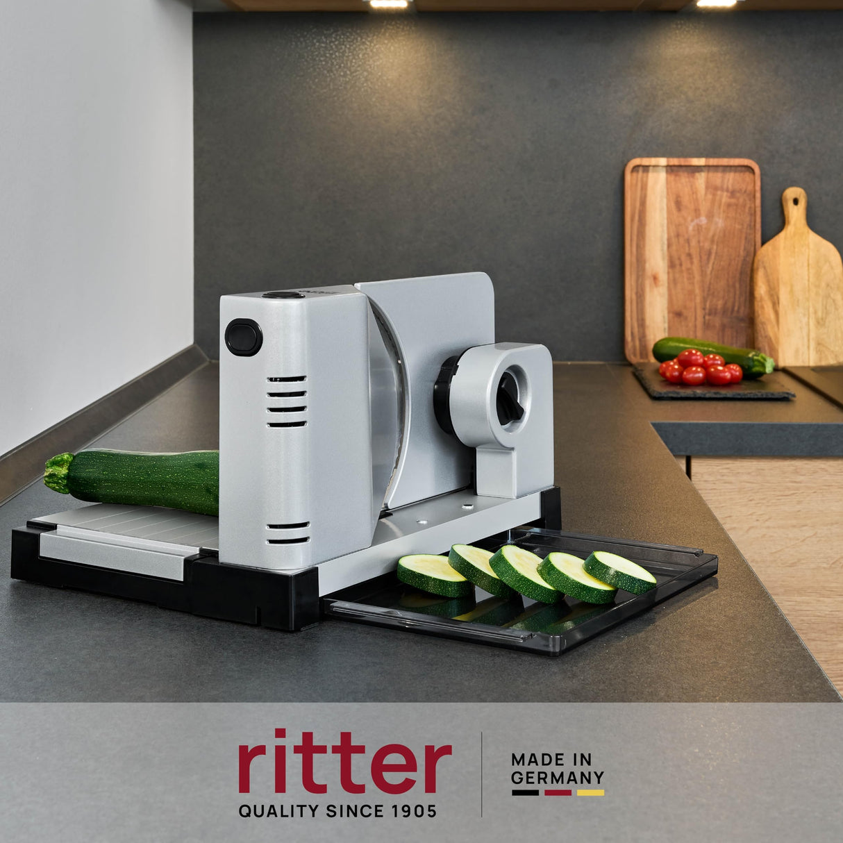 ritter icaro 7, Cortafiambres Eléctrico Plegable y Cortadora de Pan de Metal Macizo con Motor ECO