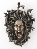 Veronese Design Cabeza de Medusa la serpiente griega Gorgona Serpiente Acabado Bronce Escultura de pared