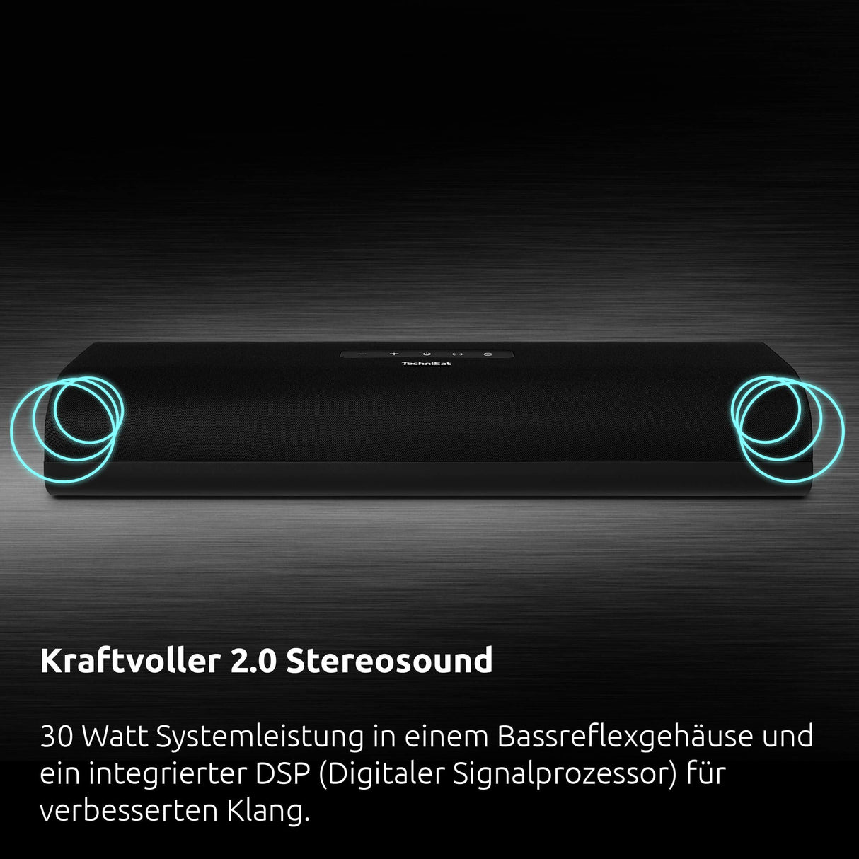 TechniSat AUDIOMASTER SL 450 - Barra de Sonido con Bluethooth (30 W, Puerto USB, HDMI, HDMI ARC, 2.0 Canales, AUXin, Entrada de Audio óptica, Mando a Distancia), Color Negro