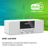 TechniSat DIGITRADIO 3 - Sistema Compacto de Radio Estéreo Dab (Dab+, FM, Reproductor de CD, Bluetooth, USB, Conexión para Auriculares, Entrada AUX, Radio Reloj Despertador, Pantalla OLED) Blanco