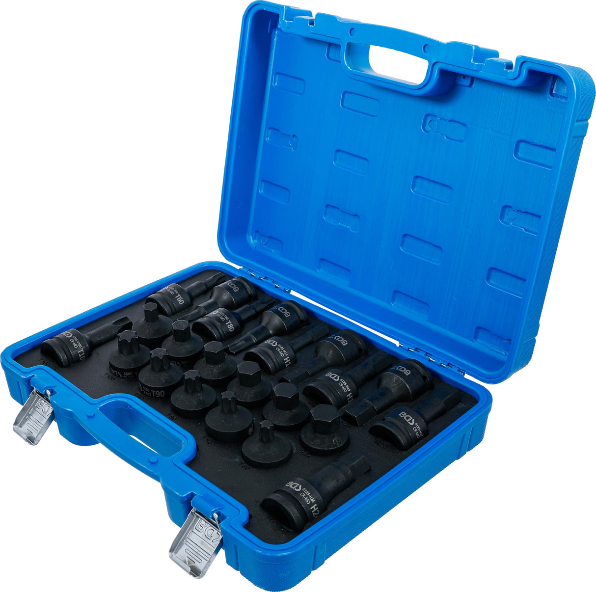 BGS 6185 | Juego de puntas de vaso de impacto | entrada 20 mm (3/4") | hexágono interior, perfil en T (para Torx) | 22 piezas