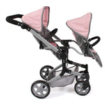 Bayer Chic 2000 - Cochecito para muñecas Linus Duo para niños de 4 a 8 años, Gris Melange, Rosa, 690-15