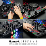 Numark Party Mix II Controladora DJ, Mesa de Mezclas Con Luces Integradas, Mezclador DJ e Interfaz Audio, Con Serato DJ Lite
