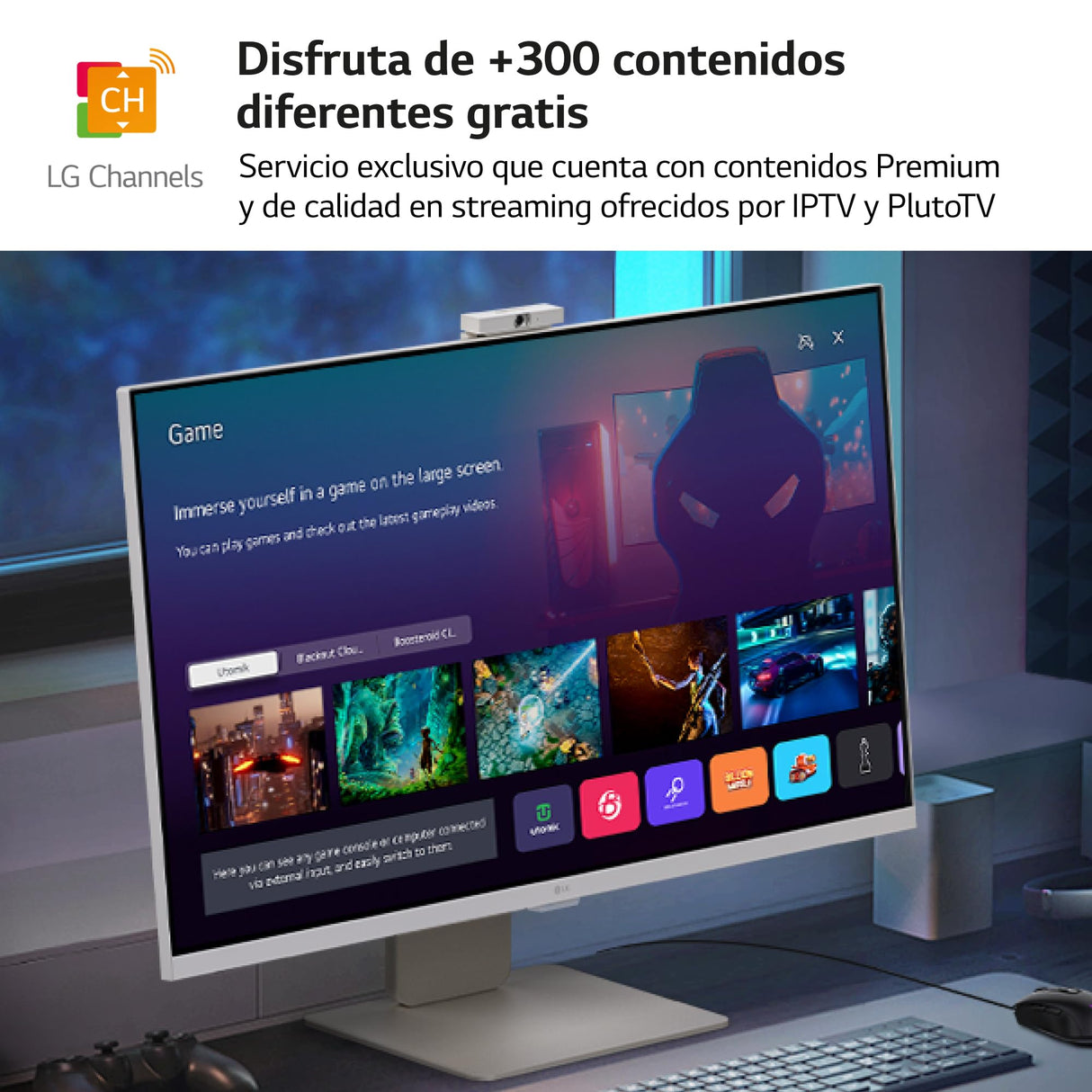 LG 32SR85U-W - MyView Smart Monitor, 32 Pulgadas, 3840 x 2160 (Ultra HD 4K), Panel IPS, webOS 23, ThinQ App, Web CAM, Blanco