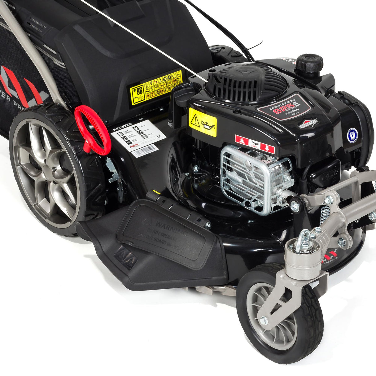 NAX POWER PRODUCTS 2000S Briggs & Stratton Serie 625EXi 150 cm3 ReadyStart Ancho de Corte 46 cm Cesta 60l Ruedas giratorias Delanteras cortacésped a Gasolina con propulsión, nax2000s 625exi 46 cm