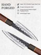 HOSHANHO Juego de Cuchillos de Cocina, Juego de 3 Piezas de Cuchillos Japones de Acero de Alto Carbono, Cuchillo de Chef Cuchillo Santoku Cuchillo para Pelar, Mango Ergonómico de Palisandro