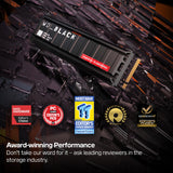 WD Black SN8100 NVMe SSD con disipador de Calor de 8 TB (velocidades de Lectura secuenciales de hasta 14 900 MB/s, PCIe Gen 5, hasta 4,800 TBW, SANDISK TLC 3D CBA NAND Technology)