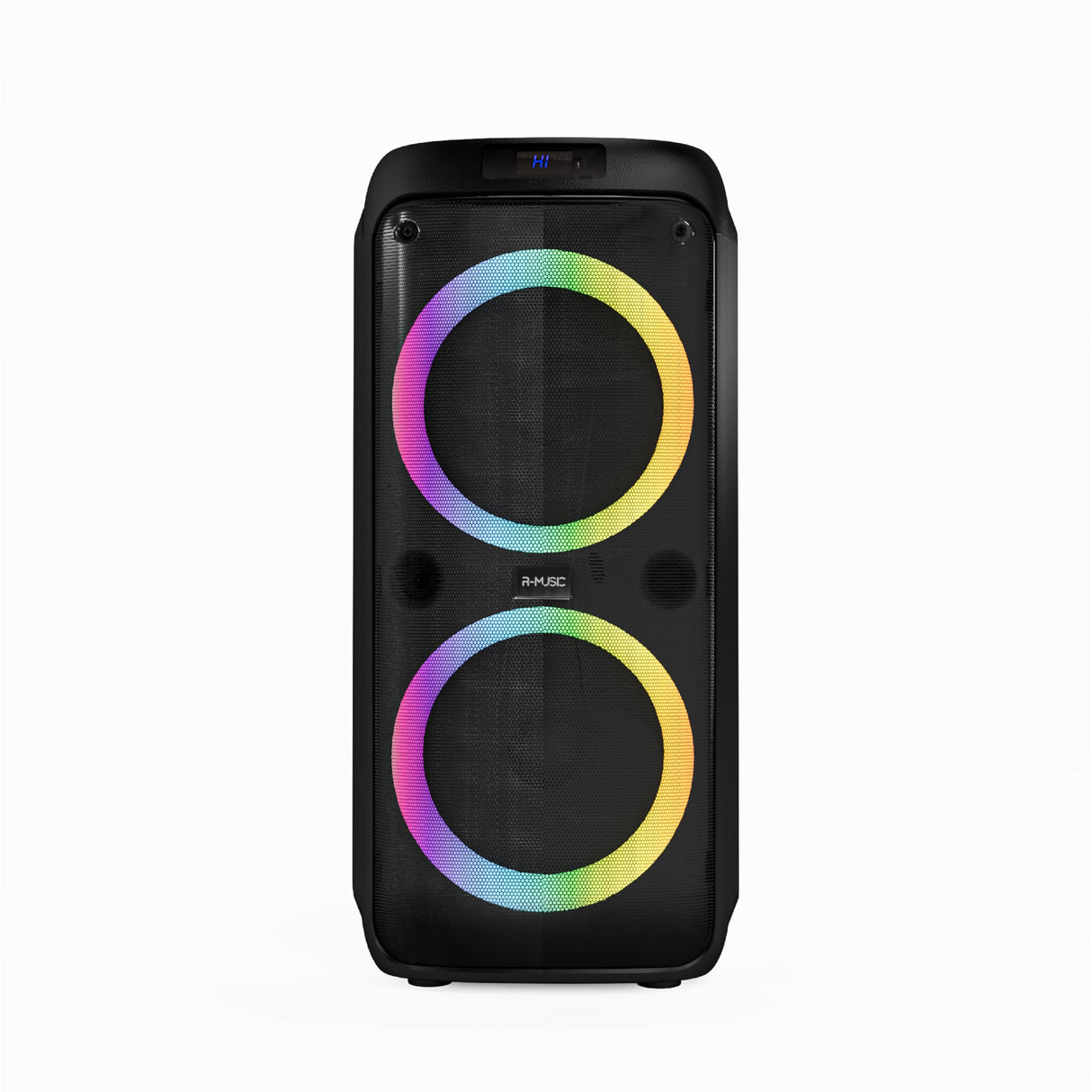R-MUSIC - Party Boost M - Altavoz de Alta Potencia - Bluetooth 5.3, 11h de autonomía, RGB, Modo Karaoke, Micrófono con Cable, Mango Integrado, Ecualizador