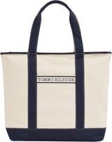 Tommy Hilfiger Bolso Tote Mujer Summer Canvas con asa, Azul (Space Blue), Talla Única