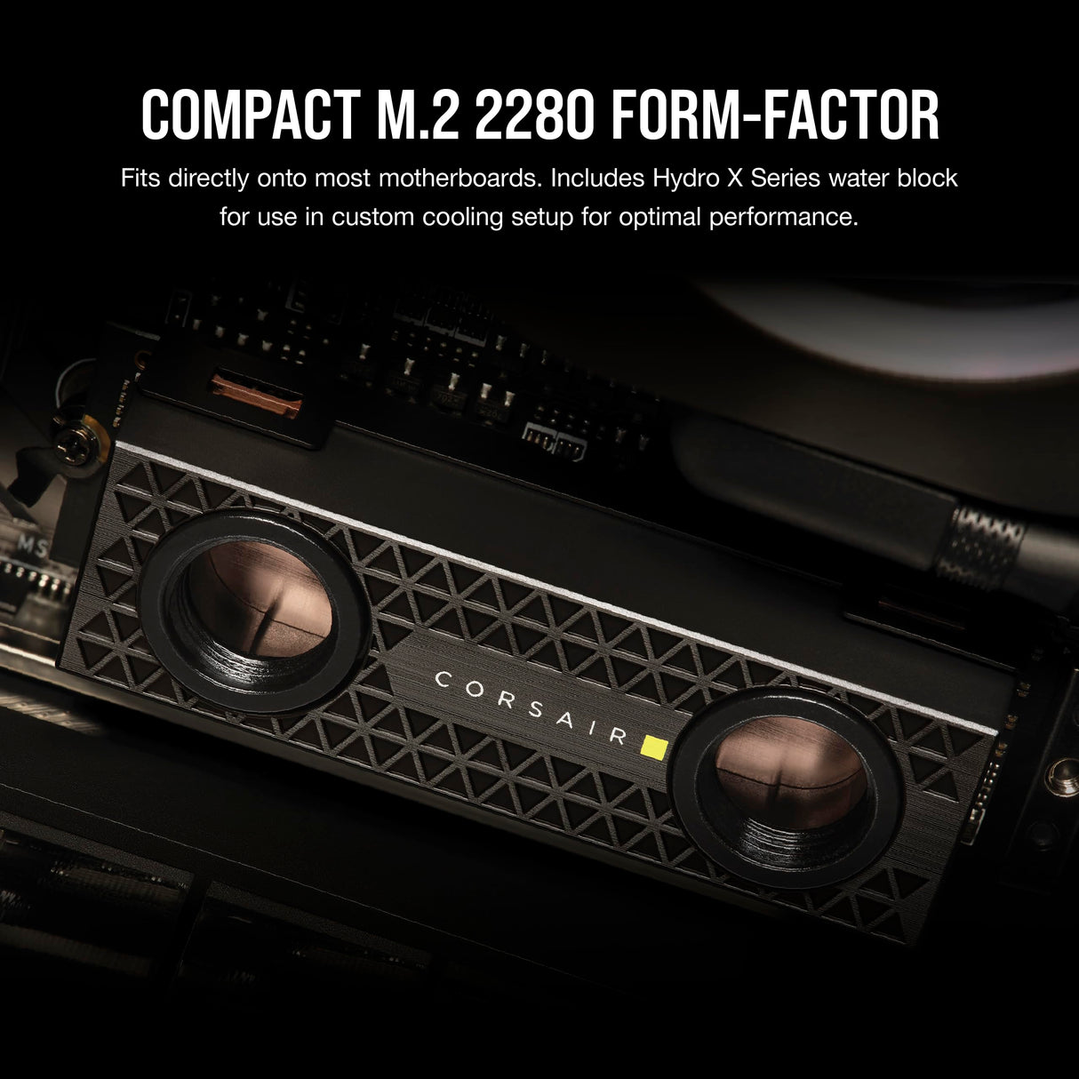 Corsair MP700 Pro Hydro X Series 4TB SSD M.2 PCIe Gen5 x4 NVMe 2.0 - M.2 2280 - Lectura Secuencial de hasta 12.400 MB/s - NAND TLC de Alta Densidad - Bloque de Agua Preinstalado - Negro