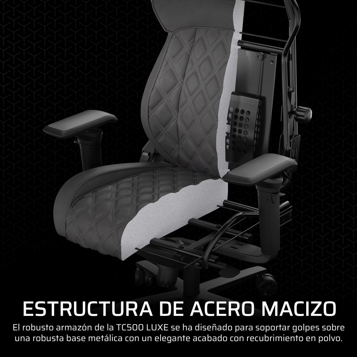 Corsair TC500 Luxe Silla para Juegos – Tejido Transpirable Premium – Asientos Anchos – Reposabrazos Ajustables en 5 Direcciones – Soporte Lumbar Ajustable – Reclinable 90-160° – Sombra