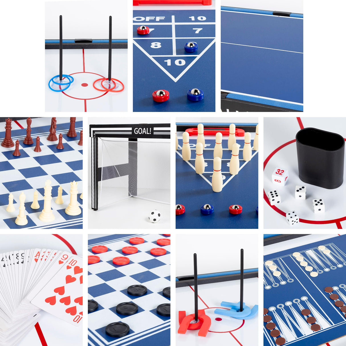 ColorBaby CB Games - Mesa multijuegos 20 en 1, Futbolín, Hockey, Billar, Baloncesto, Juegos de Mesa, 120x110x82 cm, Futbolines para niños, Futbolín Infantil, Regalo para Toda la Familia (85422)
