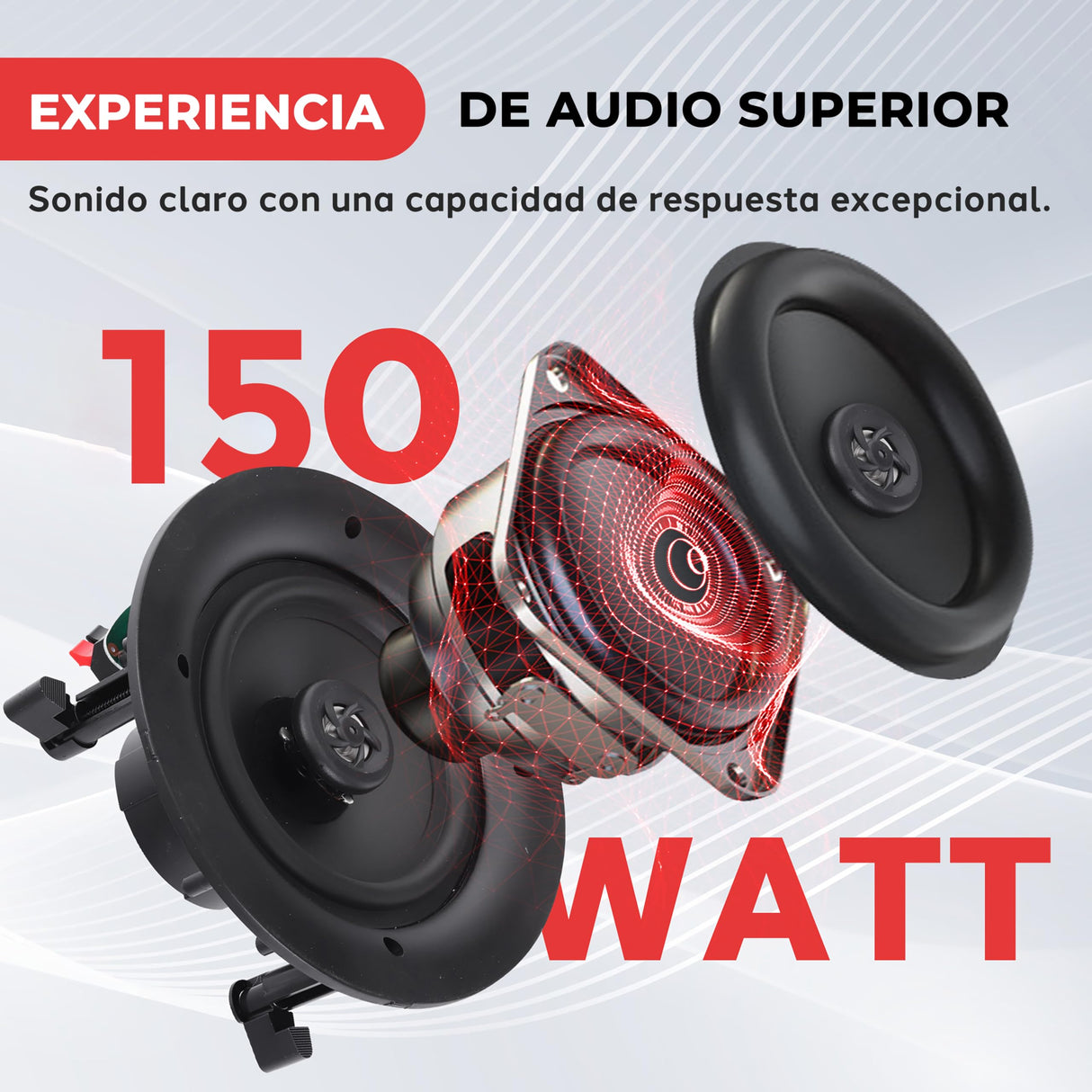Pyle altavoces techo, Pared, 5.25”, 150W, Duales, Tweeter de polimero de ½", 80Hz-20kHz