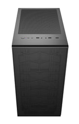 SaharaGaming P44 - Carcasa de Malla Negra y Vidrio Templado sin Ventilador ni concentrador, Compatible con E-ATX, ATX, Micro-ATX e ITX