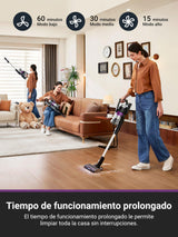 EUREKA Stylus Elite Aspiradora sin Cable con Estación de Autovaciado, 24000Pa, Bolsa 3 L, 60 Min de Autonomía, Cepillo Antienredos, Faro LED, Batería Desmontable