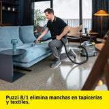 Kärcher Lava-aspiradora Puzzi 8/1, para tapicerías y superficies textiles, depósito: 8 l, caudal de pulverización: 1 l/min, superficie: 12-18 m²/h, peso: 8,6 kg, boquilla para tapicerías