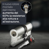 CISA - Cilindro Europeo de Seguridad RS5 10R3M11701200C5 - Cilindro con 5 filas de pernos radiales - 5 llaves de duplicación digital protegida - Dimensiones 50/30