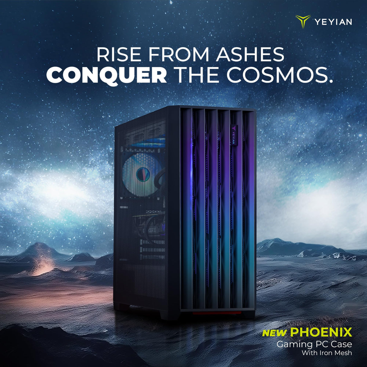 Yeyian Caja para PC Gaming Mid-Tower Phoenix con Malla de Hierro - SKU: YCM-APPHO-02