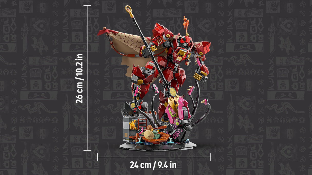 LEGO NINJAGO Meca Caballero del Fuego - Juguete de Construcción con Figura Articulada, 2 Minifiguras (inc. Kai) y Monstruo Marino - Kit de Maqueta - Regalo para Chicos de 14+ Años y Adolescentes 71846