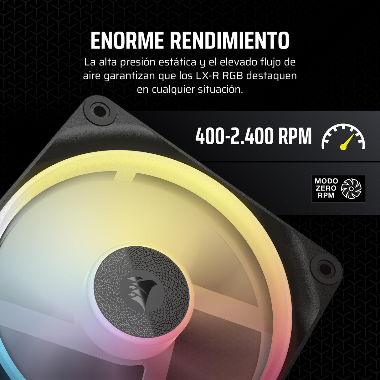CORSAIR iCUE Link LX120-R RGB 120mm Ventilador Inverso PWM – Kit de Triple Ventilador – Bajo Nivel de Ruido, Cojinete de Cúpula Magnética, Lazos de Luz Duales, Tornillos QuikTurn™, Cero RPM – Negro
