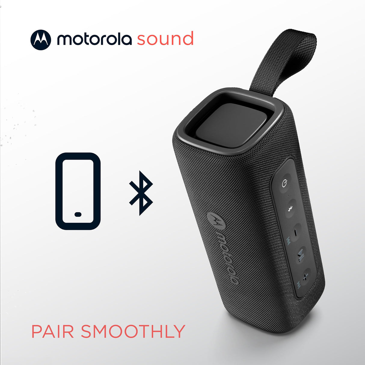 Motorola Sound - Altavoz Inalámbrico Bluetooth ROKR 600 - Potente Sonido de 30W, Resistente al Agua y Polvo, Función Broadcast para Conectar 20+ Altavoces, 6 Horas de Reproducción, Negro