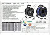 Emelec VíasCom R-DMX3-2110/050 – 50m Cable Balanceado Digital DMX 110Ω OFC 2x0,22mm² montado en Portacables con XLR 3 pines – Color Azul Noche – PVC Muy Flexible
