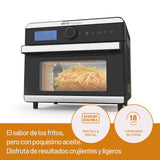 IMETEC FriggiLeggero - Freidora de aire multifunción, sabor con poco aceite, 12 programas, calentamiento rápido, 18 L, 1550 W, controles digitales, cesta, grill, cacerola, recetario
