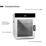 Lacor - 69524 - Deshidratador de Alimentos Dry, Gran Capacidad 14 Bandejas, Puerta Vidrio Transparente, Ventilador Silencioso, Protección Sobrecalentamiento, Uso Profesional, Acero Inoxidable, 1000W