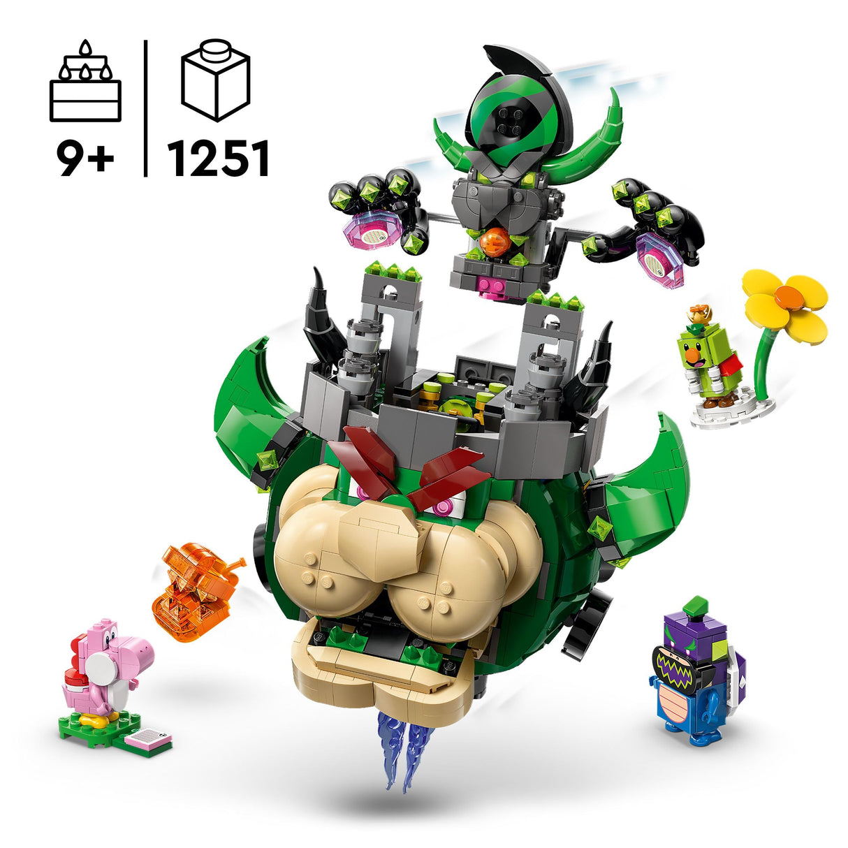 LEGO Super Mario Príncipe Florian y Bowser Castillo - Juego Interactivo con 4 Figuras Inc. Yoshi Rosa y Base para Jugar y Exponer - Regalo Gamer para Niños y Niñas de 9+ Años 72042