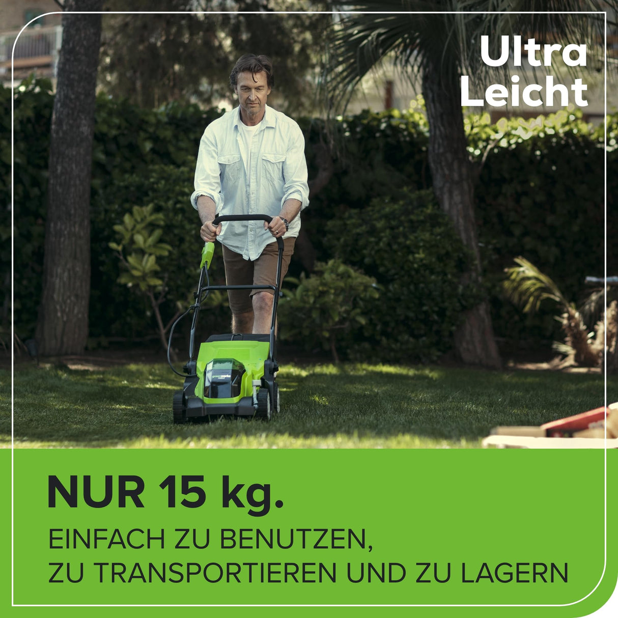 Greenworks G40LM35K2X Cortacésped de Batería para Céspedes de Hasta 400 m², Ancho de Corte 35 cm, Bolsa de 40L MÁS Dos Baterías de 40V 2Ah y Un Cargador, Garantía de 3 Años
