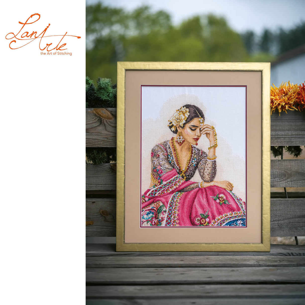 LANARTE Kits De Punto De Cruz Contado Completo Arte De Pared DIY RECUERDO TRADICIONAL Set Manualidades Adultos Set Decoracion Salon Creativo Regalo ca. 35 x 45 cm Cross Stitch Embroidery