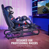 VEVOR Soporte para Volante de Carreras para Logitech G923/G920/G29, Cabina de Simulador de Conducción de Acero Resistente, y Ángulo del Pedal Ajustables 605-795 mm ± 5, Compacto, 1430 x 640 x 1270 mm