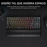 CORSAIR K70 CORE TKL WIRELESS RGB Teclado Mecánico Tenkeyless para Juegos – Interruptores Lineales CORSAIR MLX Red v2 Prelubricados, SOCD, Amortiguación Acústica, Tapas de ABS, QWERTY ES – Negro