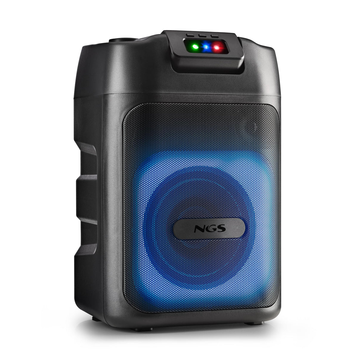 NGS Wild Club – Altavoz Portátil Bluetooth 5.2 con 80W de Potencia, TWS Luces Láser, Doble Entrada de Micrófono, Puerto USB/AUX/TF, Batería Recargable de 5400mAh, Karaoke Sonido, LED RGB.