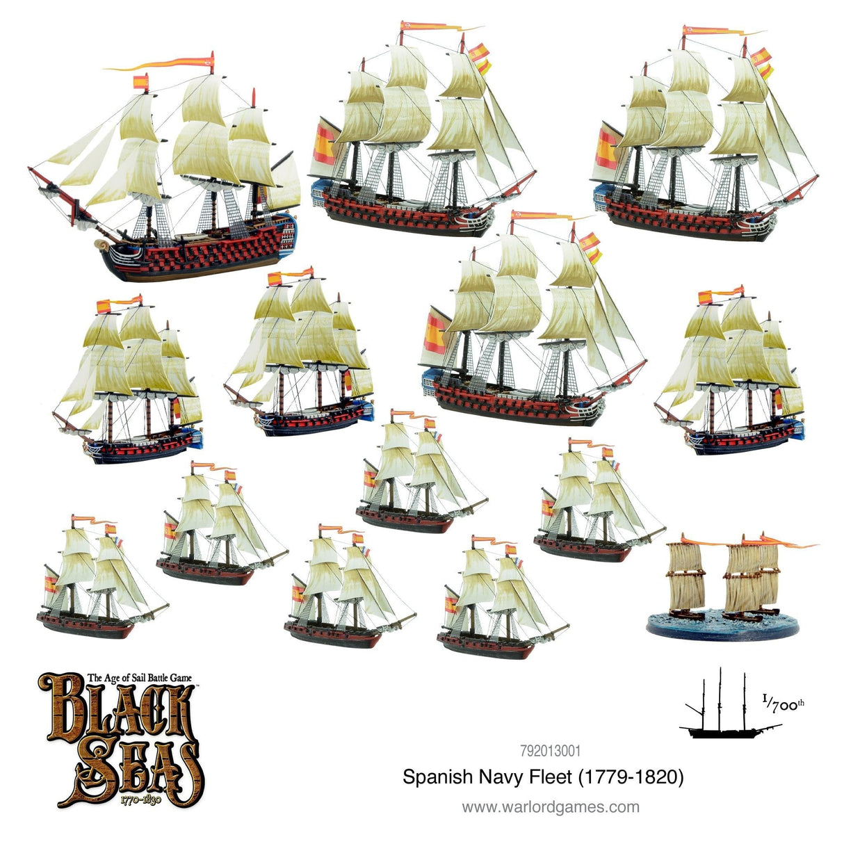 Warlord Games - Black Seas: Spanish Navy Fleet (1770-1830) Starter Set (792013001)